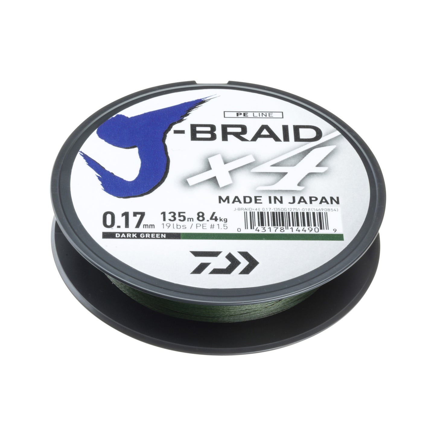 Daiwa J Braid X4 Σκούρο Πράσινο 135m
