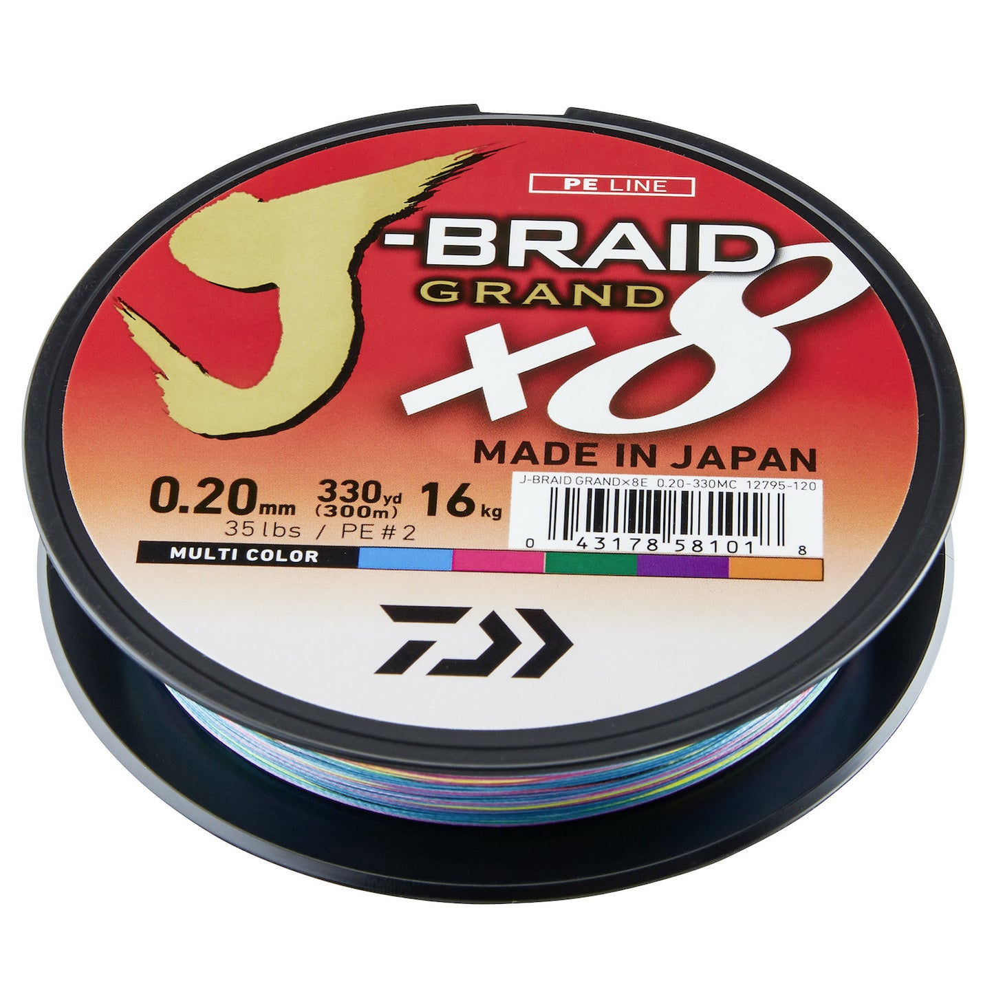 Daiwa J Braid Grand 8X – Πολύχρωμο 300m