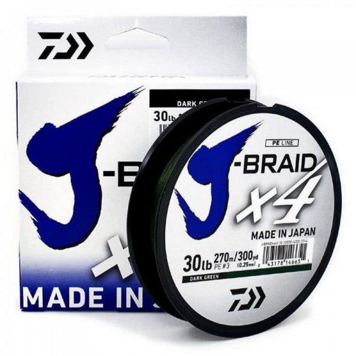 Daiwa J Braid X4 Σκούρο Πράσινο 135m